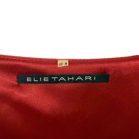 Elie Tahari Vibrant Red Midi Dress Size 4 - Picture 4 of 4